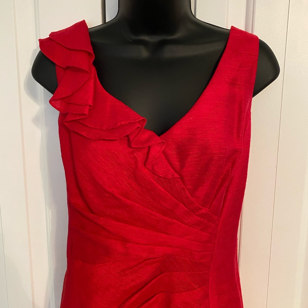 Nanette Lapore Ruched Cherry Red Sheath Dress, 8